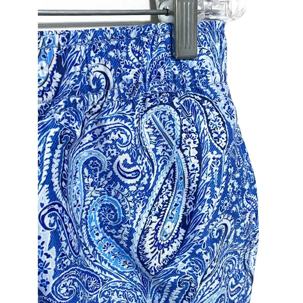 Con.Struct Swim Trunks Shorts Mens M Blue Paisley Preppy Resortwear Surf Beach